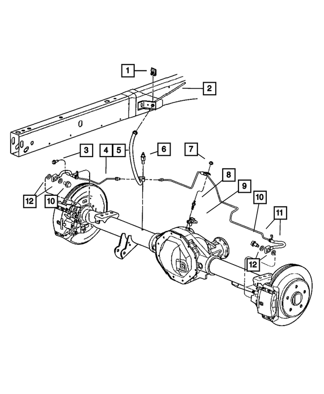 52121960AC - Service Brakes: Brake Tube, Chassis for Mopar Image image