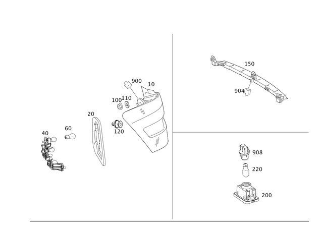 204906620364 - Electrical System: Rear Lamp Combination for Mercedes-Benz Image image