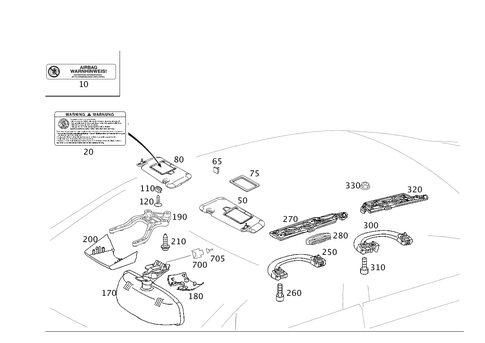 Sun Visor, Interior Mirror, Grab Handle for 2008 Mercedes-Benz CLS550 #0