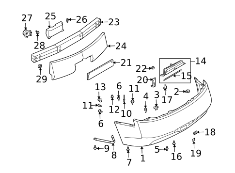 Bumper & Components - Rear for 2003 INFINITI G35 #0