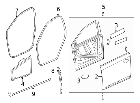 Door & Components for 2017 Cadillac XTS #0