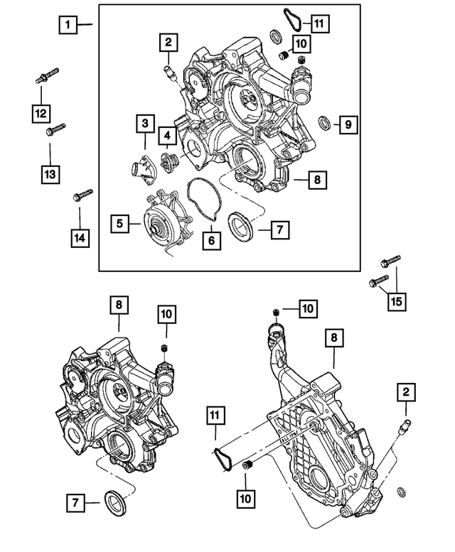 « 53021231AD – Engine 4.7L Eight Cylinder : Boîtier De Chaîne Couv pour Mopar Image »