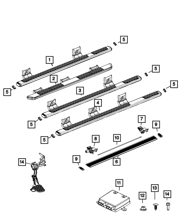 « 68461580AA – Exterior Ornamentation : Marchepied À Commande Électrique Moteur pour Mopar Image »