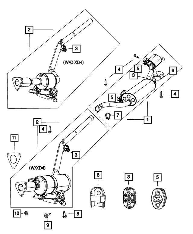 4877528AH - Exhaust: Exhaust Muffler And Resonator for Mopar Image image