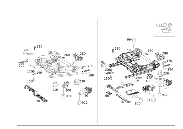 2049103936 - Driver Seat: Seat Adjustment for Mercedes-Benz: C250, C300, C350, CLK63 AMG, GLK250, GLK350 Image image