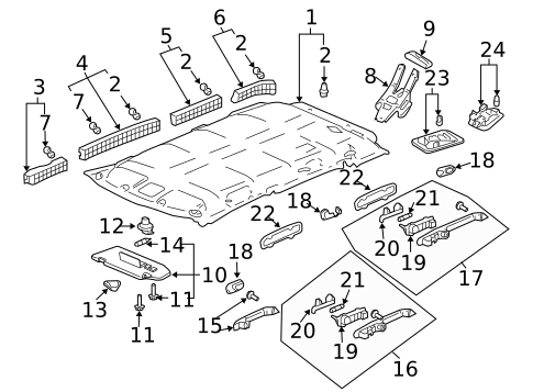 Interior Trim - Roof for 2004 Honda Pilot #0