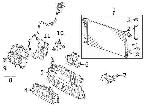 Condenser, Compressor & Lines for 2019 Mitsubishi Outlander PHEV #0
