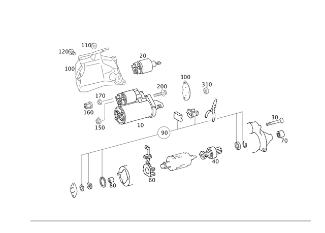 61519801 - : Starter for Mercedes-Benz: CL600, CL65 AMG, E350, GL350, GLS350d, ML350, S600, SL600, SL65 AMG Image