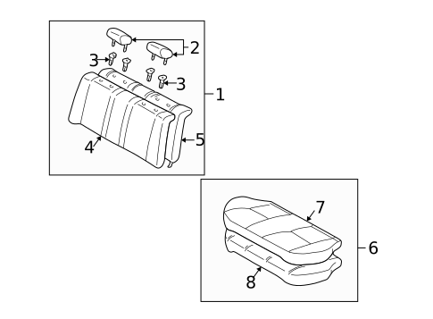 Rear Seat Components for 2002 Toyota Corolla #2