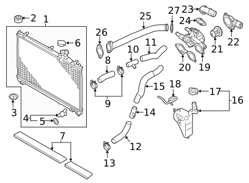 Radiator & Components for 2018 Mitsubishi Outlander #0