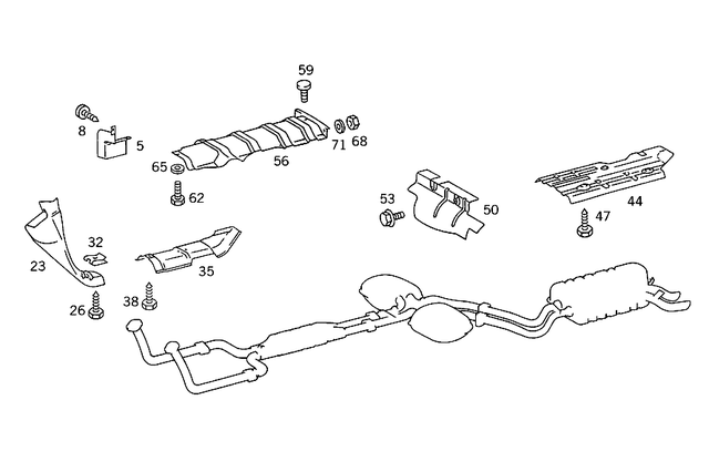 1266824271 - Exhaust System: Screening for Mercedes-Benz: 560SEC, 560SEL Image image