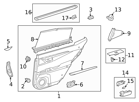Interior Trim - Rear Door for 2013 Lexus ES350 #0