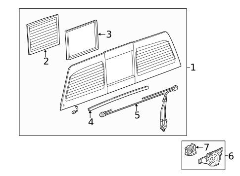 Glass & Hardware - Back for 2014 GMC Sierra 1500 #0