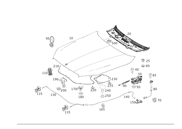 2228800305 - Attachment Parts: Cover for Mercedes-Benz: Maybach S550, Maybach S560, Maybach S600, Maybach S650, S450, S550, S550e, S560, S600, S63 AMG, S65 AMG Image image