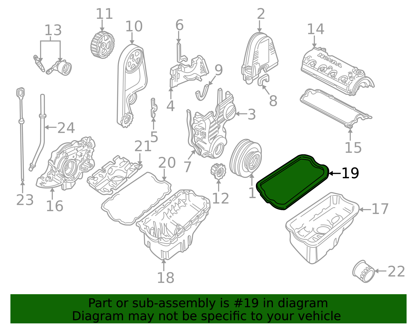 1996-2005 Honda 1996-2005 Honda - Gasket Oil Pan (Otsuka) 11251-P2A-014 ...