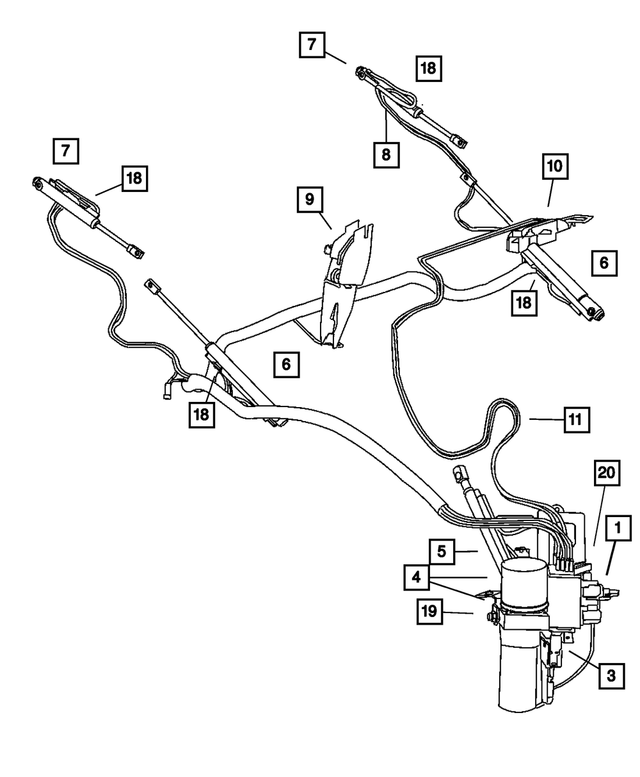 « 6104768AA – Body Sheet Metal Except Doors : Tube Hydraulique Serre-cable pour Mopar Image »