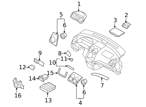 Instrument Panel Components for 2011 Chevrolet Aveo5 #0