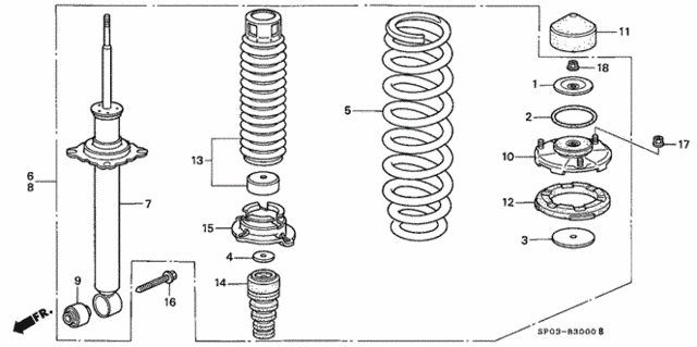 Rear Shock Absorber for 1995 Acura Legend #0
