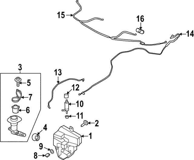 9J1955453D - Body: Washer Reservoir for Audi Image