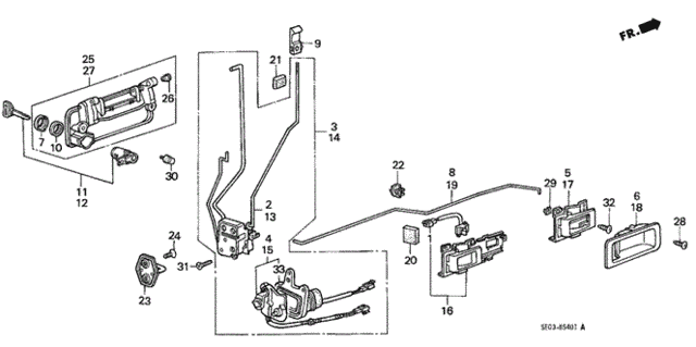 Front Door Locks (4D) 4DR for 1987 Honda Accord #0