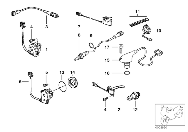 61312306503 - : Hazard Warning Switch for BMW-Motorrad Image