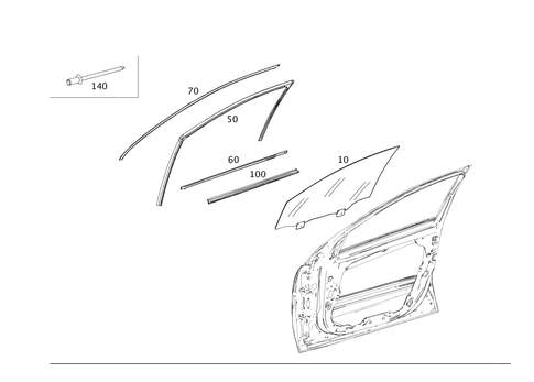 Front Door Windows for 2008 Mercedes-Benz R350 #0