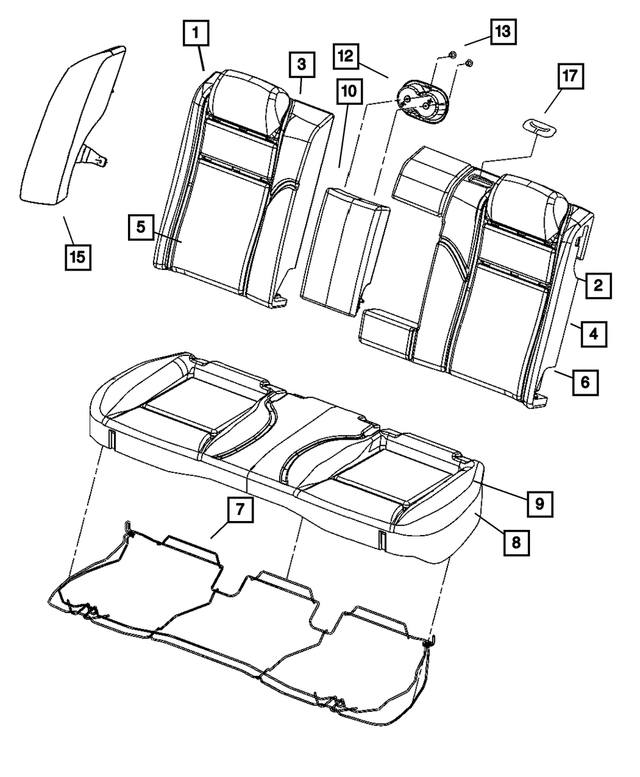 1CL581D1AA - : Rear Seat Back Cover for Mopar Image