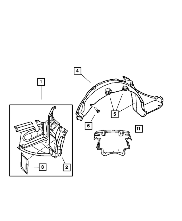 « 5098682AA – Body Sheet Metal Except Doors : Passage De Roue Ecran, Côté Droit pour Mopar Image »