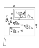 68236509AA - Front Wheel Drive; Diff and Drive Line: Half Shaft Boot Kit for Mopar Image