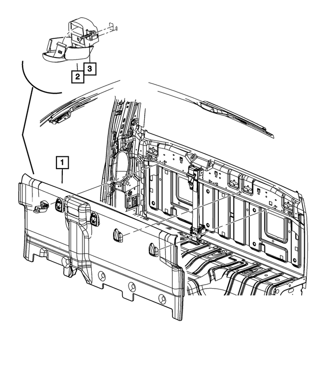 « 1VD94DK2AB – Interior Trim : Garnissage De L`arrière D`habitacle Panneau pour Mopar Image »
