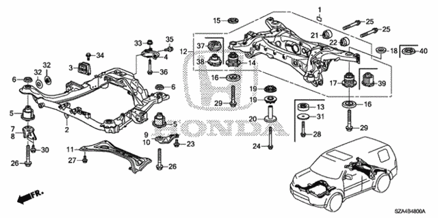 Front Sub Frame - Rear Beam for 2013 Honda Pilot #0