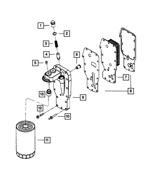 Engine Oil Cooler for 2013 Ram 3500 #1