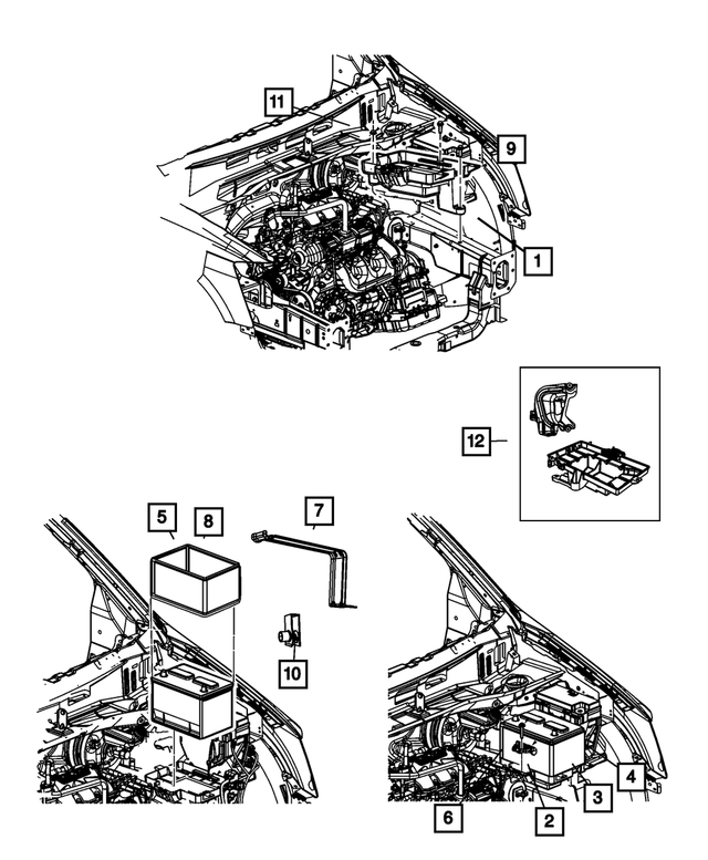 5109326AD - Electrical: Battery Tray for Chrysler: Town &amp; Country | Dodge: Grand Caravan Image