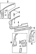 1S8Z6302500KA - Body: Hinge Pillar for Mercury: Cougar Image