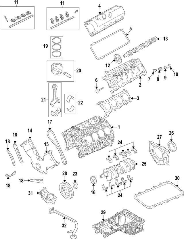 FC3Z6250C - Engine: Engine Camshaft for Ford: E-350 Super Duty, E-450 Super Duty, F-250 Super Duty, F-350 Super Duty Image