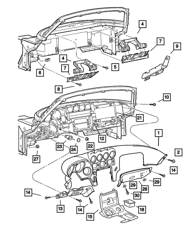 4763468AD - Instrument Panel and Radios and Consoles: Instrument Panel Carrier for Mopar Image