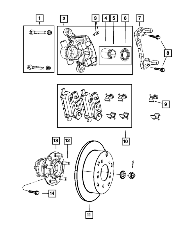 R5191267AB - Brakes: Disc Brake Caliper Assembly, Remanufactured, Left for Chrysler: 200, Sebring | Dodge: Avenger, Caliber | Jeep: Compass, Patriot Image