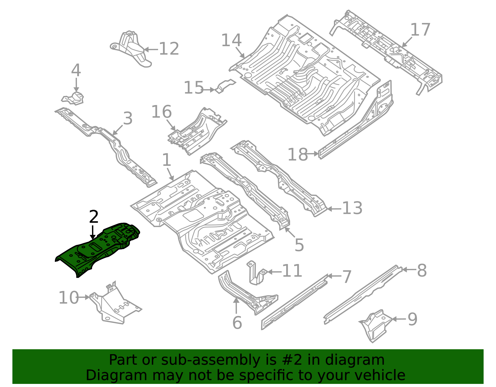 2022-2026 Nissan Frontier Floor Pan Reinforcement G4364-9BUMA | OEM ...