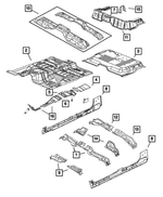 55359576AB - Body Sheet Metal Except Doors: Floor Pan Crossmember, Right for Ram: Dakota Image