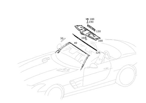Roof Attachment Parts, Door Edge Guard Sections, Panelling for 2012 Mercedes-Benz SLS AMG #0