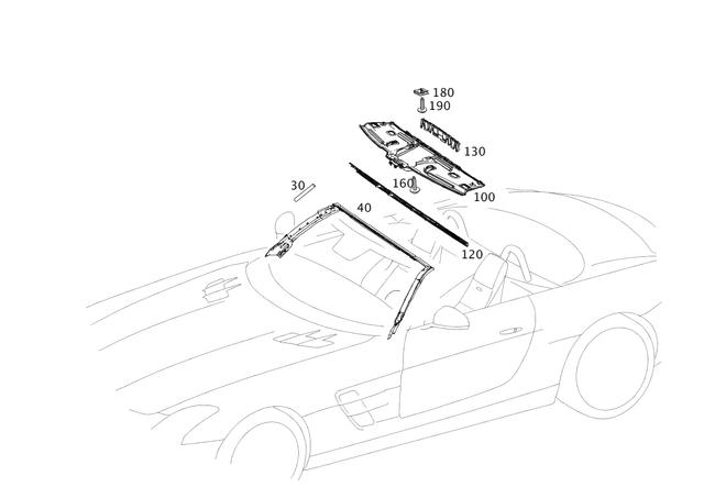 49896020 - Covering and Lining: Sealing Strip for Mercedes-Benz: SL400, SL43 AMG, SL450, SL500, SL55 AMG, SL550, SL600, SL63 AMG, SL63 AMG S E Performance, SL65 AMG, SLC300, SLC43 AMG, SLK250, SLK300, SLK350, SLK55 AMG, SLS AMG Image image
