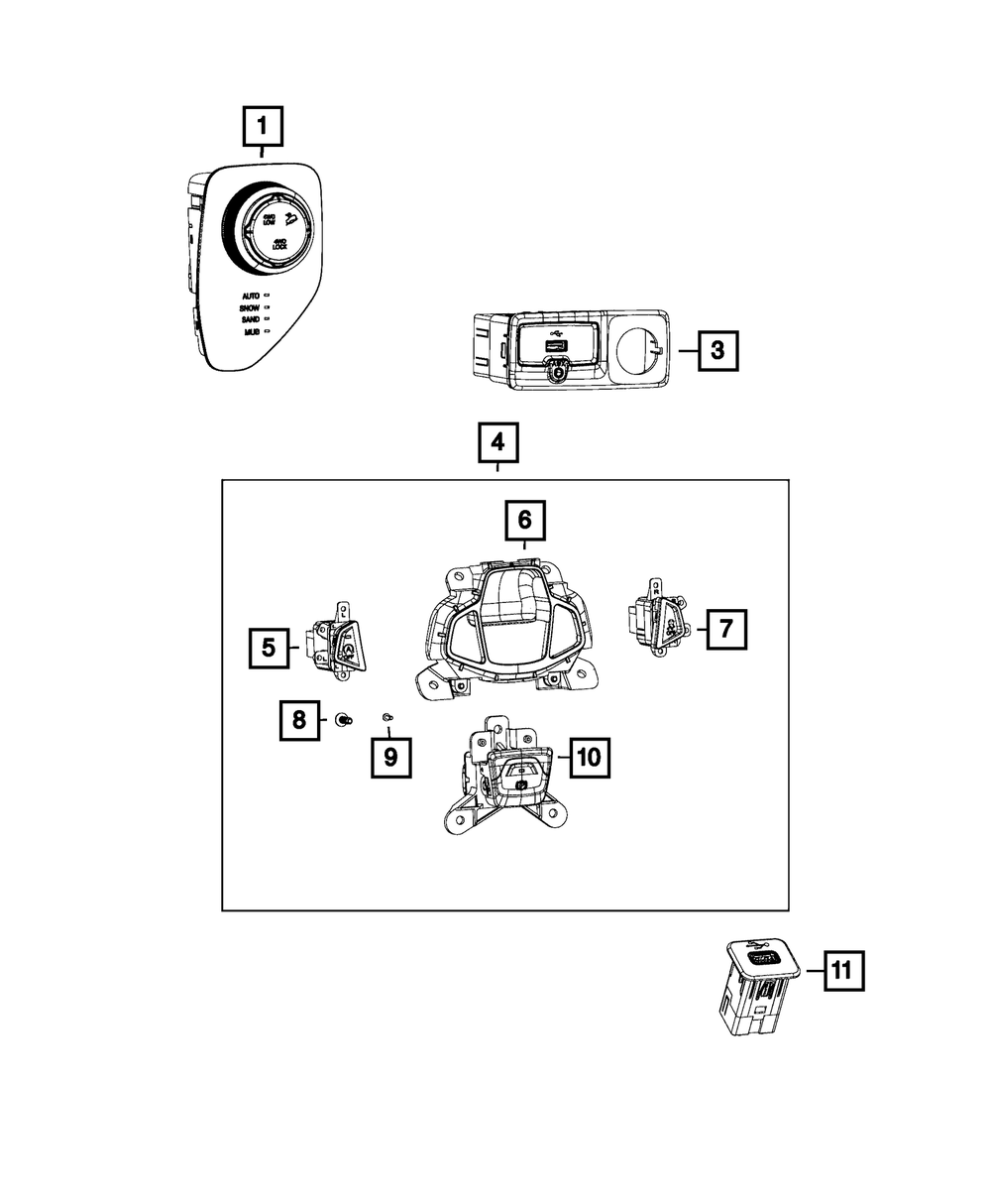 Charging Port USB - Mopar (5UV99LXHAA)