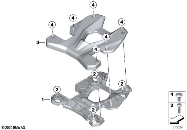46545A097C0 - Luggage &amp; Storage: Top Case Carrier -  for BMW-Motorrad Image
