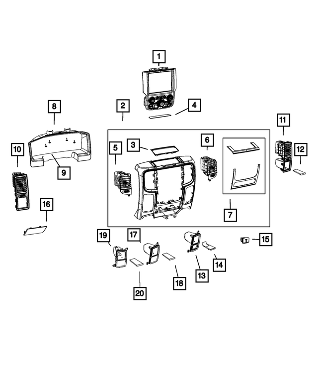 1UJ97DX9AL - Interior Trim: Center Stack for Mopar Image