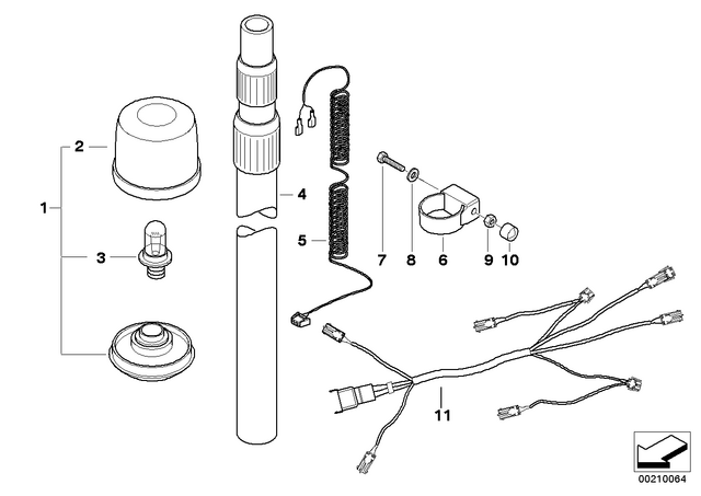 61117695088 - : Cable For Priority Warning Light for BMW-Motorrad Image