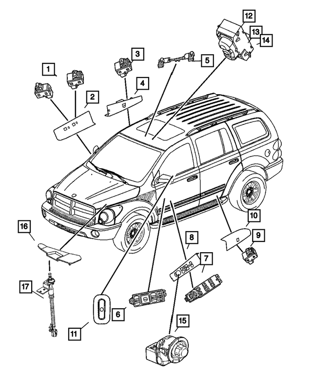 5HS78XDBAF - Electrical: Power Window/door Lock Switch Bezel for Mopar Image image
