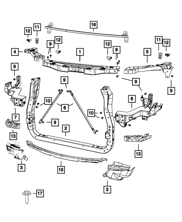68381500AA - Cooling: Radiator Crossmember Brace for Mopar Image image