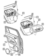 1AA201DAAB - Interior Trim: Rear Door Bolster, Right for Mopar Image
