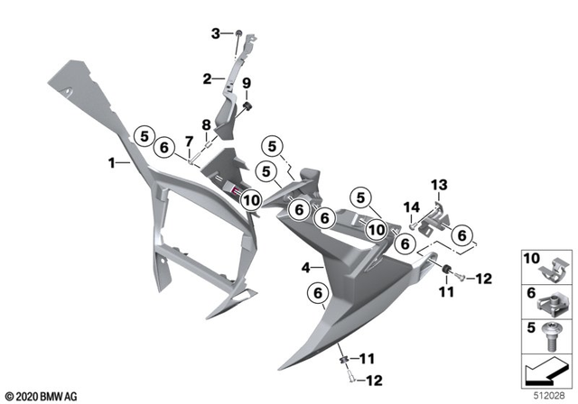 46639480405 - : Air Ducting, Radiator for BMW-Motorrad Image