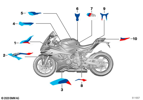 Stickers, Labels, Adhesive Film Strips for 2022 BMW-Motorrad M 1000 RR #0